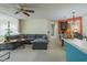 Spacious living room with comfortable seating, ceiling fan, and open floor plan at 4276 Santolina Way # A, Murrells Inlet, SC 29576
