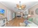 Open concept living area with hardwood floors seamlessly connects the living room and kitchen at 460 Boundary Ave. # A & B, Murrells Inlet, SC 29576