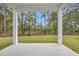 Covered patio with a serene backyard view, perfect for relaxing and entertaining at 492 Sun Colony Blvd., Longs, SC 29568