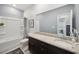 Well-maintained bathroom featuring granite countertops, a tub, and a shower at 757 Cherry Blossom Dr., Murrells Inlet, SC 29576
