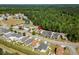 Picturesque aerial view showcasing a peaceful residential area nestled beside a meandering stream and verdant landscaping at 908 Oglethorpe Dr., Conway, SC 29527