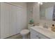 Clean, white bathroom with classic fixtures, good lighting and neutral decor at 104-4 Gully Branch Ln. # 4, Myrtle Beach, SC 29572