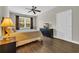 Bedroom featuring hardwood floors, natural light, and a ceiling fan at 1136 Doubloon Dr., North Myrtle Beach, SC 29582