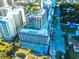 Aerial view of an oceanfront building with swimming pools and manicured grounds at 201 77Th Ave. N # 828, Myrtle Beach, SC 29572