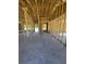 The interior of a house under construction with exposed wooden frames and a concrete floor at 2186 Mineral Springs Rd., Conway, SC 29527
