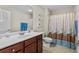 Bathroom featuring updated vanity, countertop, and shower at 232 Je Edward Dr. # 21, Myrtle Beach, SC 29588
