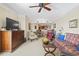 Spacious living room blends seamlessly with the dining area to create a cohesive and open living space at 2600 N Ocean Blvd. # 1103, Myrtle Beach, SC 29577