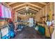 The storage shed with ample space, shelves, and a ceiling fan, providing great functionality at 2706 Willow St., North Myrtle Beach, SC 29582