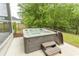 This backyard boasts a hot tub and a well maintained lawn, ideal for relaxation at 2928 Moss Bridge Ln., Myrtle Beach, SC 29579
