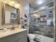 Elegant bathroom featuring a glass-enclosed shower and modern fixtures at 3979 Forsythia Ct. # 203, Myrtle Beach, SC 29588