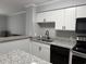 Modern kitchen featuring stainless steel appliances, granite counters, and white cabinets at 4350 Intercoastal Dr. # 2302, Little River, SC 29566