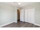 The bedroom includes grey floors, a ceiling fan and a double-door closet at 469 Overcrest St., Myrtle Beach, SC 29579