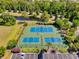Aerial view of well maintained tennis courts in a beautiful community setting at 5485 Elba Way # 5485, Myrtle Beach, SC 29579