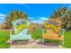 Colorful starfish-themed chairs offering a fun and whimsical place to relax near the ocean at 6001-T36 South Kings Hwy., Myrtle Beach, SC 29575