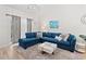 Cozy living room featuring a blue sectional and plenty of natural light at 6253 Catalina Dr. # 1533, North Myrtle Beach, SC 29582