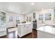 Modern white kitchen with island, stainless appliances and ample storage at 668 S Waccamaw Dr., Murrells Inlet, SC 29576