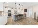 Eat-in kitchen featuring an island, stainless appliances, decorative pendant lighting and backsplash at 700 Lorenzo Dr., North Myrtle Beach, SC 29582