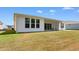 Well-maintained backyard with covered patio and generous green space, perfect for relaxation and recreation at 1421 Crested Iris Way, North Myrtle Beach, SC 29582