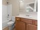 Bathroom features a shower and tub combo with a single sink vanity at 853 Derbyshire Ct., Conway, SC 29526
