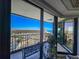 Spacious balcony with seating offers expansive views of the coastline and city skyline at 9650 Shore Dr. # 2007, Myrtle Beach, SC 29572