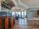 Stylish bar area with custom cabinetry, elegant lighting, and stunning views at 9650 Shore Dr. # 2007, Myrtle Beach, SC 29572