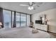 Bright bedroom with sliding glass doors to a balcony overlooking the ocean at 1012 N Waccamaw Dr. # 301, Garden City Beach, SC 29576