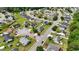An expansive aerial shot showcasing a neighborhood with well-manicured lawns and a variety of home styles at 1108 Blue Juniper Ct., Conway, SC 29527