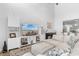 Open concept living room with modern entertainment center and comfortable sectional sofa at 1123 Fairway Ln. # 1123, Conway, SC 29526