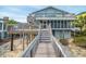 Beach home with wooden boardwalk leading to a screened porch and sundeck at 1184 Parker Dr., Pawleys Island, SC 29585