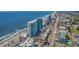 Aerial view of oceanfront condos with beach access at 1210 N Waccamaw Dr. # 1008, Garden City Beach, SC 29576