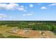 A beautiful aerial view of homes in a rural community, showcasing spacious lots and natural surroundings at 1396 Highway 129, Galivants Ferry, SC 29544