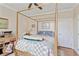This is a bedroom with a four-poster bed frame, and a ceiling fan at 151 Saddle Dr., Loris, SC 29569