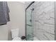 Modern glass-enclosed shower with black hardware and stylish tile at 191 Maison Dr. # B-323, Myrtle Beach, SC 29572