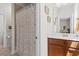 Bathroom with neutral paint, tile flooring, wood cabinets, and shower and tub with curtain at 2089 Suncrest Dr., Myrtle Beach, SC 29577