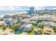 An aerial view of homes near the beach and ocean with beach and city views at 209 25Th Ave. N, North Myrtle Beach, SC 29582