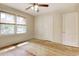 Inviting bedroom with hardwood floors, ceiling fan, and natural light at 2206 Beck St., Georgetown, SC 29440
