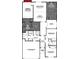 Detailed floor plan showing the layout of a three-bedroom home with a two-car garage and open-concept living space at 4008 Braid Ct., Myrtle Beach, SC 29588