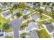 Aerial view of a residential neighborhood featuring well-maintained homes, fenced yards, and tree-lined streets at 4008 Scarlet Oak Ct., Myrtle Beach, SC 29579