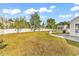 Spacious back yard with a white fence, a grill, a trampoline and room to entertain or relax on a sunny day at 4008 Scarlet Oak Ct., Myrtle Beach, SC 29579