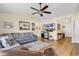 Comfortable living room featuring hardwood floors, neutral walls, and recessed lighting, with modern decor and furnishings at 4008 Scarlet Oak Ct., Myrtle Beach, SC 29579