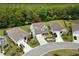 An aerial view showcases the property's location in a lush, green neighborhood with mature trees at 4246 Livorn Loop, Myrtle Beach, SC 29579