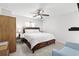 Cozy bedroom with neutral walls, carpet, a bed and a ceiling fan at 4246 Livorn Loop, Myrtle Beach, SC 29579