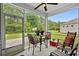 Inviting screened porch with comfortable seating and views of the backyard at 4246 Livorn Loop, Myrtle Beach, SC 29579