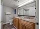 Bathroom with double sinks, granite countertop, and walk-in shower at 4800 S Ocean Blvd. # 420, North Myrtle Beach, SC 29582