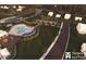 Aerial rendering shows the community's pool, tennis courts, dock and surrounding greenery at 531 Oak Landing Dr., Myrtle Beach, SC 29588