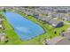 Picturesque aerial view of homes along a pond with well-manicured lawns at 567 Hickman St., Surfside Beach, SC 29575