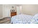 Comfortable bedroom featuring a charming seashell-themed bedspread and neutral decor at 605 62Nd Ave. N, Myrtle Beach, SC 29572