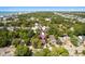 Aerial shot showcasing the property's location near mature trees and street access at 607 A 28Th Ave. S, North Myrtle Beach, SC 29582