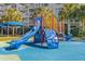 Colorful playground with slide and climbing wall set against a backdrop of lush greenery at 645 Retreat Beach Circle # A-2-C, Pawleys Island, SC 29585