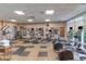 This gym has treadmills, elliptical machines, stationary bike, weight machines, mirrors, and windows for natural light at 8121 Amalfi Pl. # 4-801, Myrtle Beach, SC 29572